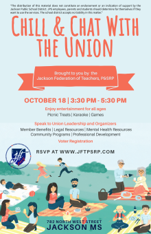 Chill and Chat Informational Poster that lists time, date, etc. for the event.  Please call the office if you need assistance.